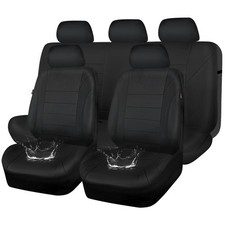 CAR PASS Neoprene Waterproof Seat Covers, Universal Fit Black Full Sets, Prot...