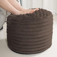 Square Pouf - 18 inch -Wide Upholstered Acrylic Fabric Ottoman Multicolor