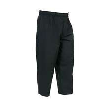 Mercer Culinary Millennia Unisex Black Cook's Pants w/ Elastic Waist - S