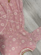 Girls Pink Embroidered Anarkali Dress Excellent Used Condition Festive Wear