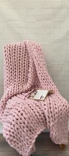 Rapport Chunky Hand Knitted Throw 120 x 150 cm Blanket Sofa Bed Luxury Soft