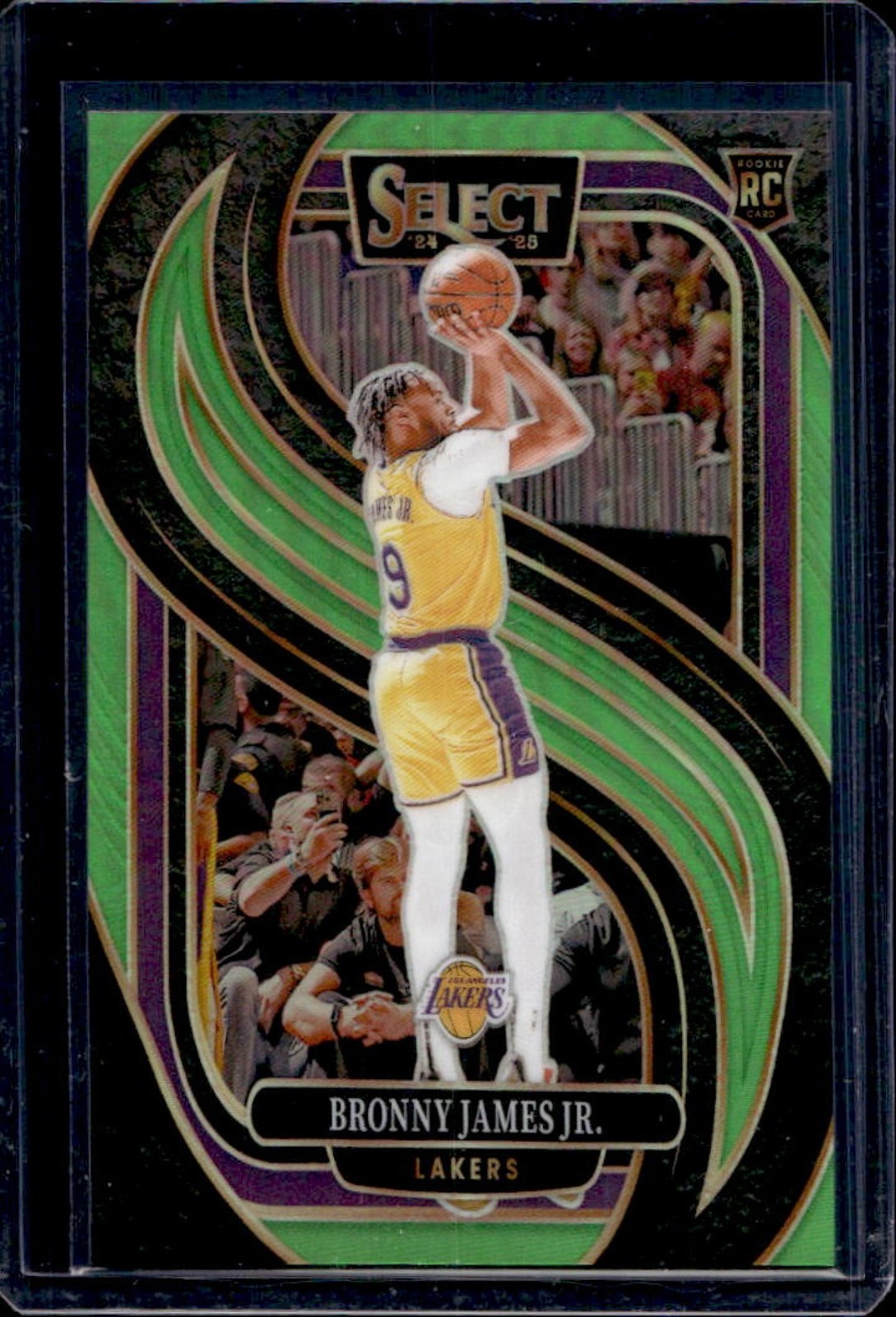2024-25 Select Bronny James Jr. Premier RC Neon Green Prizm #64/75 Lakers