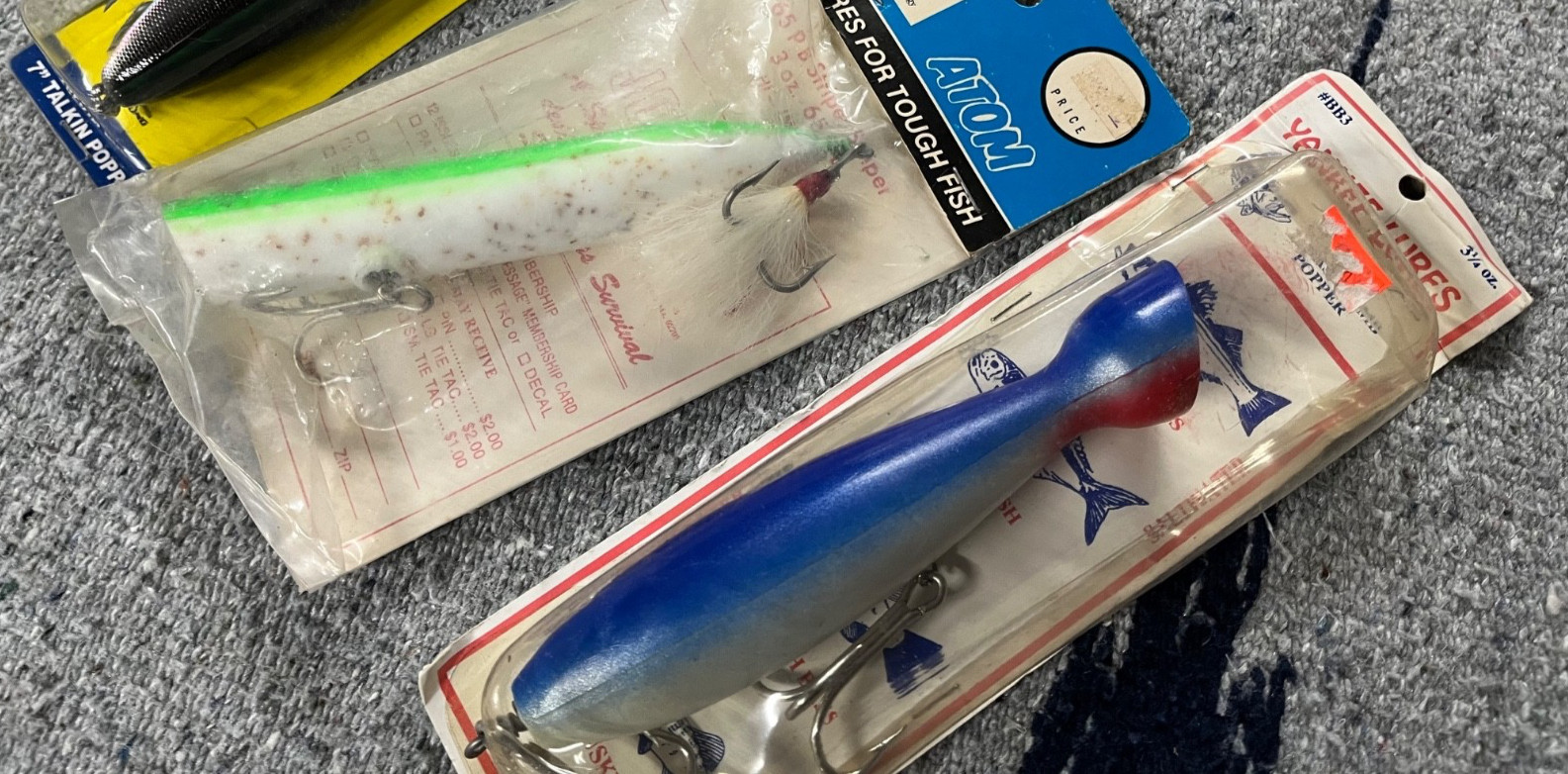 Lot 3 Saltwater Poppers Atom Yankee Striped Bass 3oz lure plugs Tarpon Bluefish - Image 2