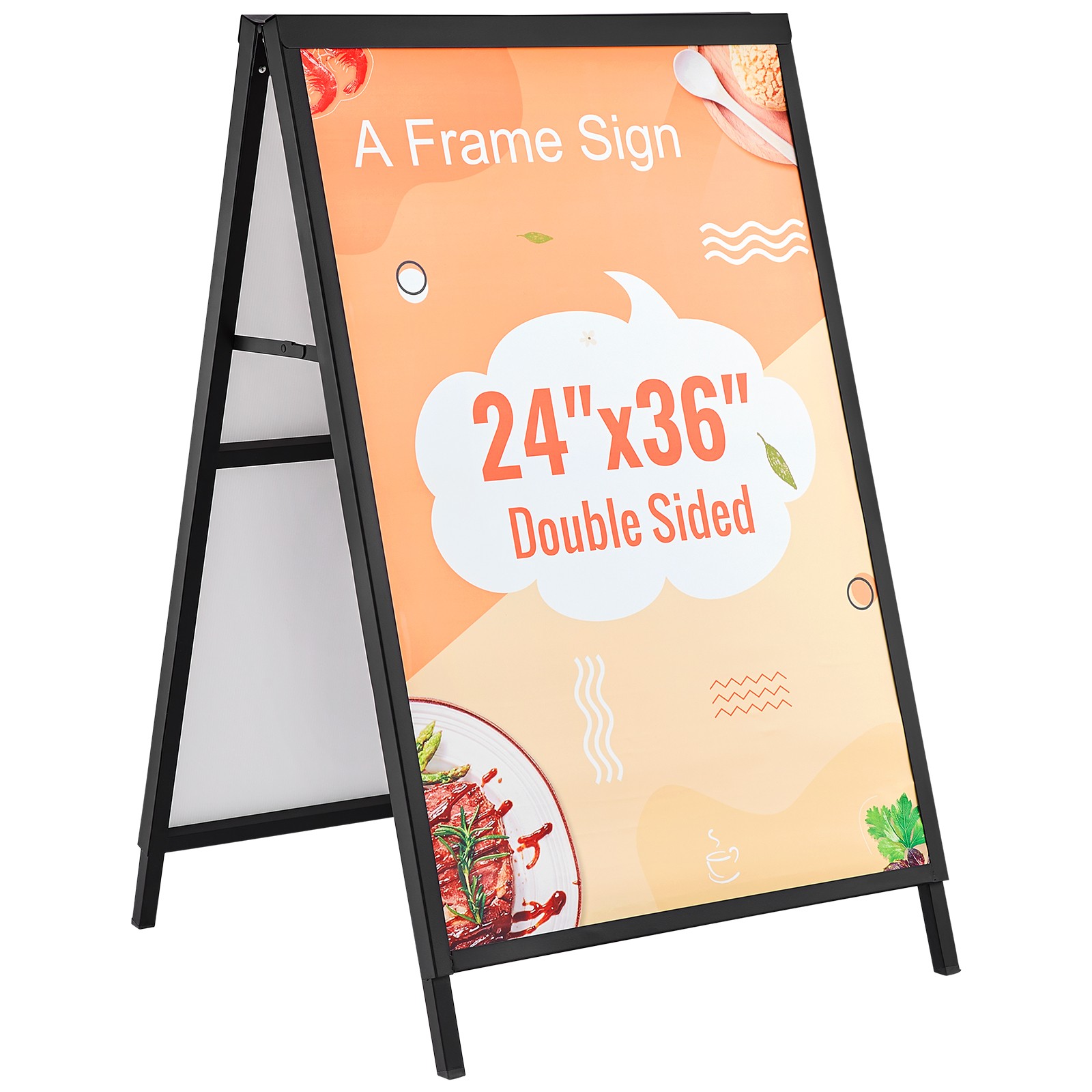 Chevalet stop-trottoir VEVOR double-face de 91 x 61 cm en aluminium noir pour affiche