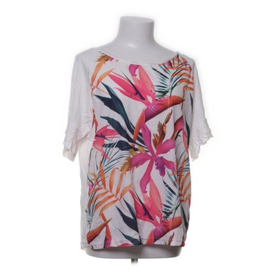 SKL, Top, Größe: M, Weiß/Mehrfarbig, Polyester/Viskose, Blumen, Damen #7sA