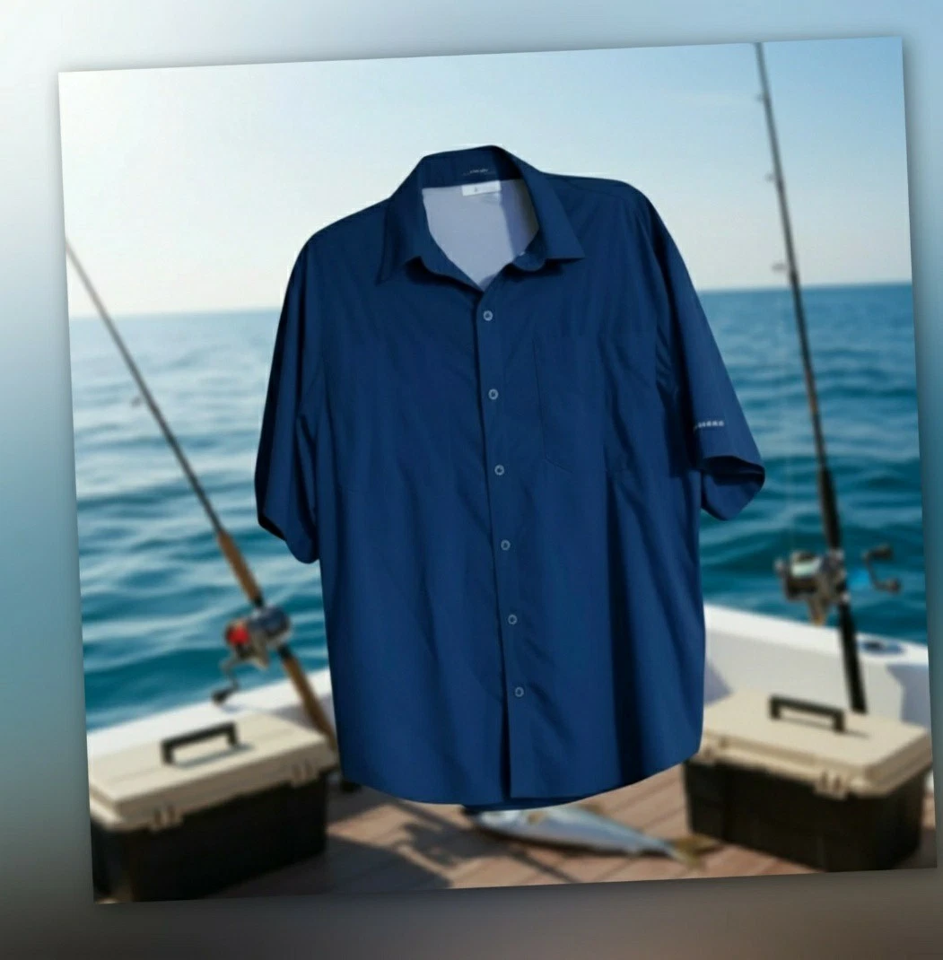 2 Chemises De Pêche Columbia PFG Omni-Shade XXL - Manches Longues Ventilées Bleu