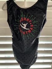 Foxy’s GYMNASTICS dance LEOTARD AXS Christmas Black Red SPARKLE FOXY foxy's