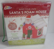 Grafix Make Your own Santa's Foam House Kit Lot of 2 Craft Christmas Gingerbread