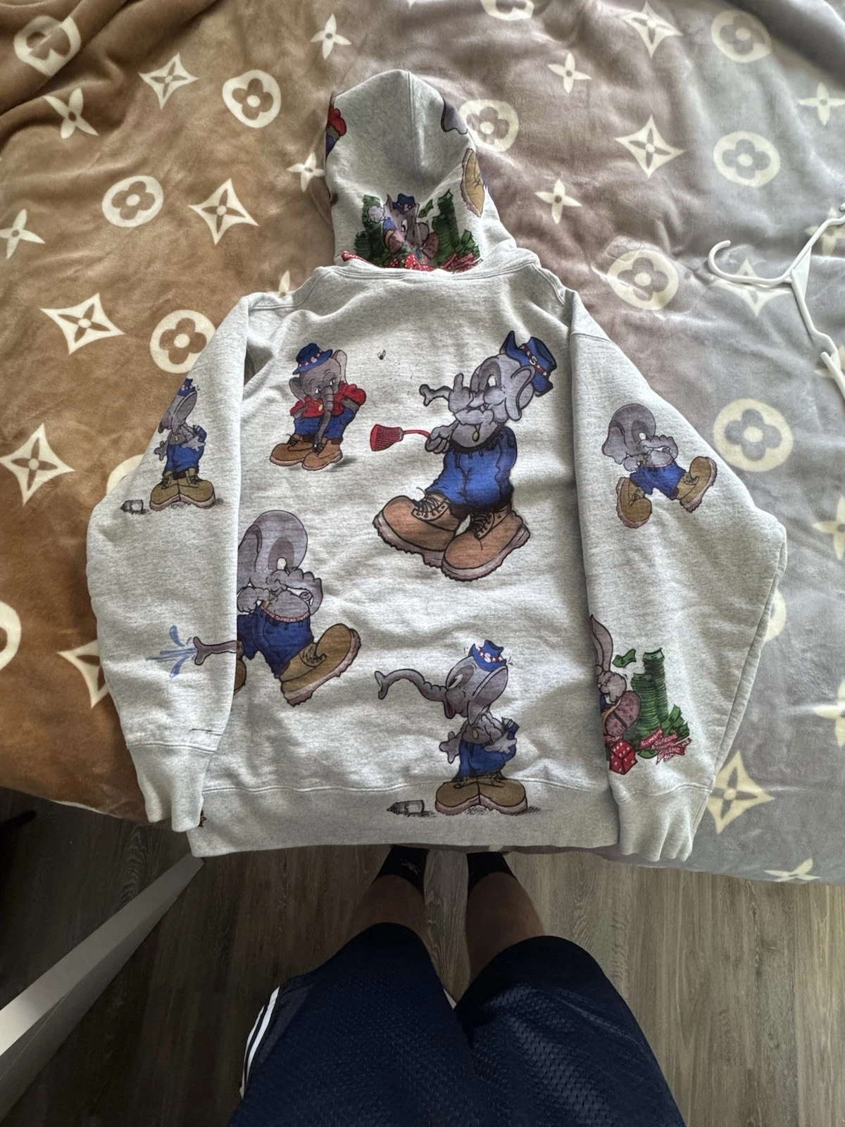 Felpa con cappuccio Supreme Elephant grigio medio