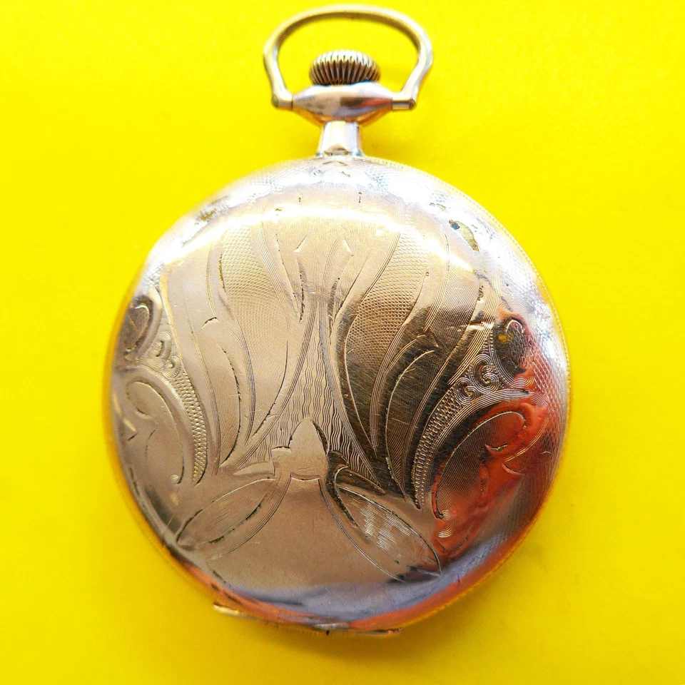 Sprungdeckel TASCHENUHR, vergoldet-"ELGIN", Cal. 310 (?), funktioniert, ca. 1910 - Bild 1 von 4