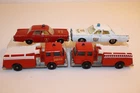 1960's Lot of 4 Vintage Matchbox Lesney Police & Fire Vehicles