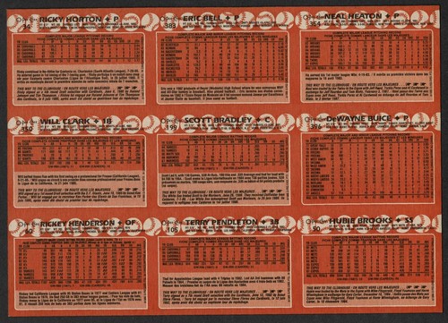 Juego de paneles de prueba de producción 1988 OPeeChee MLB de 396 (36 paneles), Ripken, Ryan... - Imagen 7 de 8