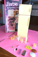 Vintage 1987 Mattel Barbie Sweet Roses Kitchen Refrigerator Freezer W/ Box
