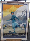 Ancienne affiche repro litho 1991 "PLM 1924 Chamonix Mont Blanc" Roger SOUBIE