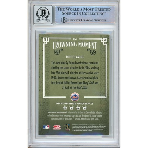 2005 Donruss DK #141 Tom Glavine Signed Card Beckett BGS AUTO 10 Slabbed NY Mets - Picture 2 of 5