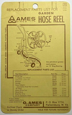 Ames Hose Reel Replacement Parts