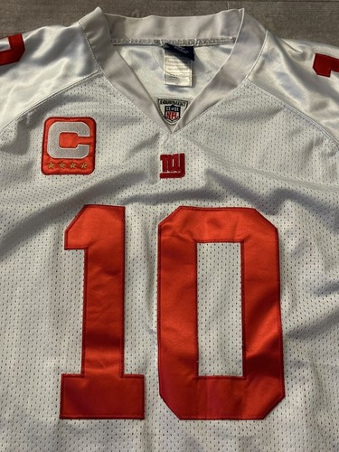 NEW YORK GIANTS ELI MANNING NFL FOOTBALL JERSEY MENS Size 52 Captains Patch RARE - Picture 2 of 8