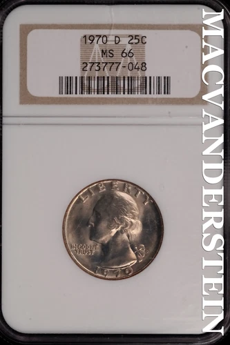 1970-D Washington Quarter - NGC MS 66 - Brilliant Unc  Lustrous  #SLG591