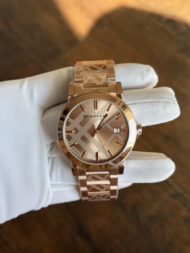 BURBERRY BU9039 Heritage Nova Check Swiss Rosetone 38mm Unisex Watch