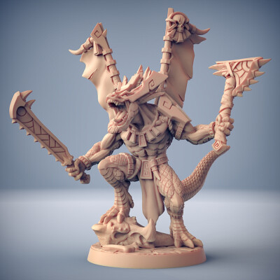 Goldmaw Lizard Boss Hero - Artisan Guild Fantasy Dungeons and Dragons Miniature