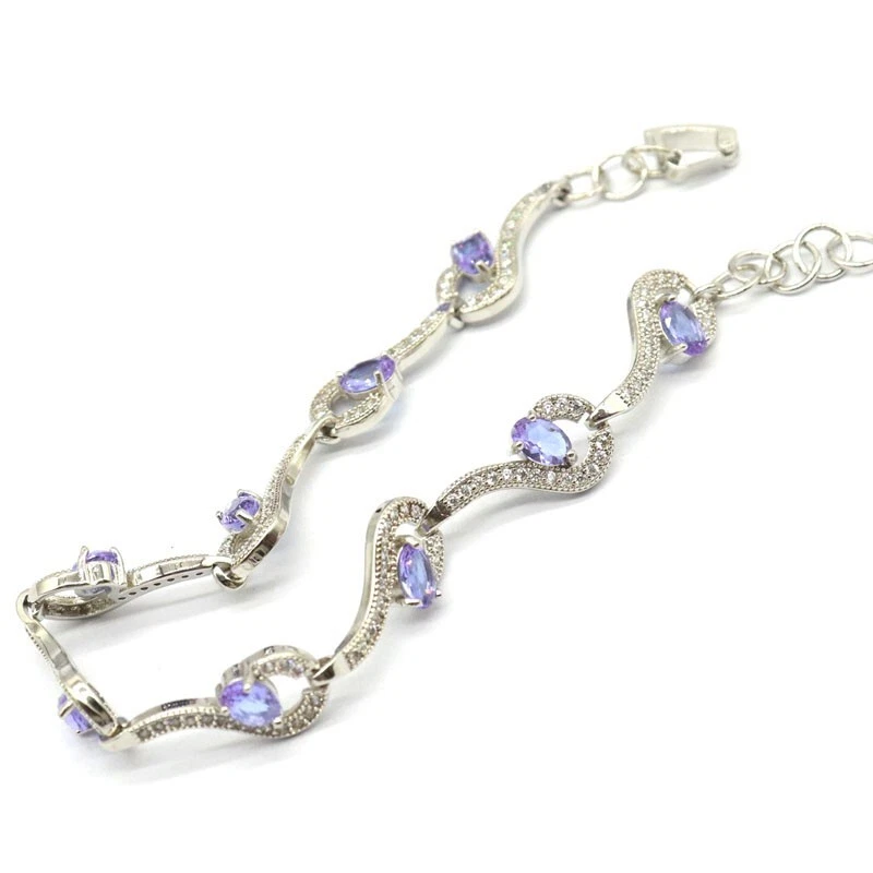 Compra 2 y obtén 1 brazalete de plata topacio alejandrita que cambia de color gratis 7,5-8" Foto 2 de 2