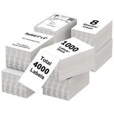 8x1000/Stack 4x6 Fanfold Direct Thermal Shipping Labels Zebra & Rollo Printers 