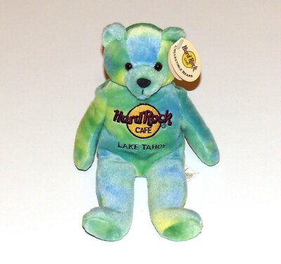 Seltener Hard Rock Cafe Monty Beara ~ 2001 Lake Tahoe ~ grün blau gelber Bär