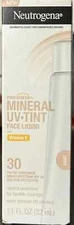 Neutrogena Mineral UV Tint Face Liquid SPF 30 Sunscreen Light 1.1 Oz Ex06/2026
