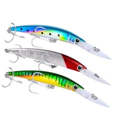3PCS Big Minnow Fishing Lures 6.69in Crankbait Swimbait Long Saltwater Hard Bait