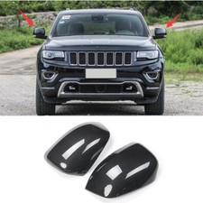Carbon Fiber Style Side Mirrors Rearview Trim Cover For Grand Cherokee 2014-2018