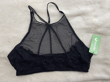 Honeydew Women's Bralette Black Sheer High Neck Strappy Back Size Medium