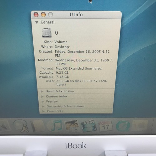 Vintage 2001 Apple iBook Laptop PowerPC G3 500MHz 256MB RAM (OS 10.3.9 Panther) - Bild 3 von 10