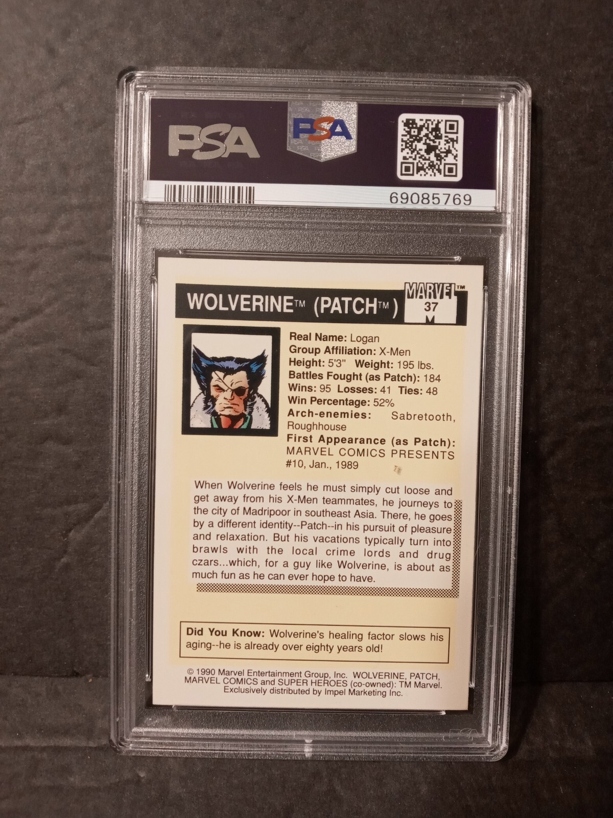 1990 MARVEL UNIVERSE #37 WOLVERINE PSA 10 GEM MINT | eBay