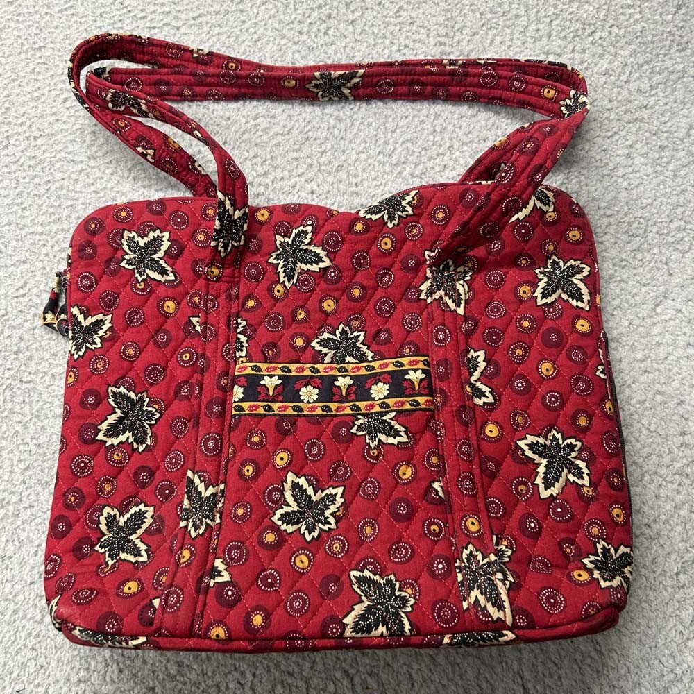 Vera Bradley Floral Quilted Satchel with Top Handle and Inner Pockets for Women