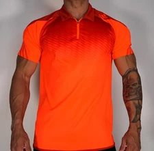 MEN'S ORANGE ZIP NECK SHIRT ADULT L