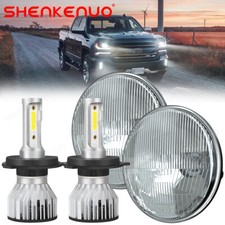7 Round Led Headlight Hilo Sealed Beam For Chevy C10 Pickup Truck 1964-1974