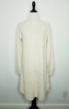 MADEWELL Donegal Dress Women's Size Medium Crewneck Sweater Curved-Hem In Pearl