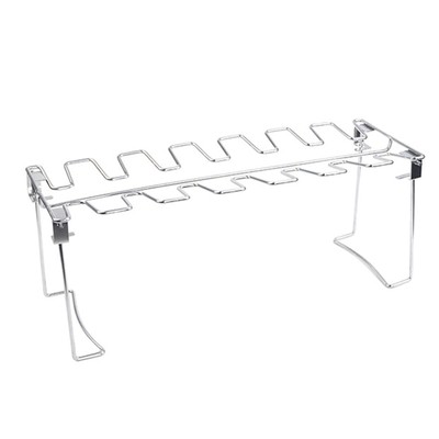 Stainless Steel Grill Smoker Oven 12 Slots Roaster Stand Chicken Rack P2R6