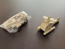 MODELLINI IN LEGNO ELICOTTERO E AUTO