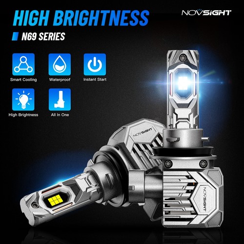 NOVSIGHT 4X 9005 H11 LED Headlight Bulbs Conversion Kit 6500K Super Bright White - Picture 3 of 12
