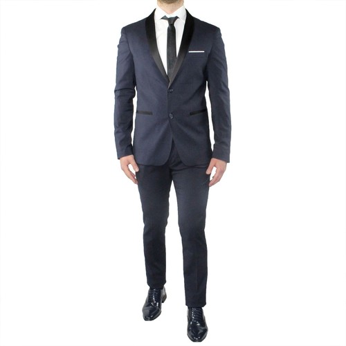 Abito Uomo Smoking Elegante Blu Vestito Completo Estivo Cerimonia  Sartoriale | eBay