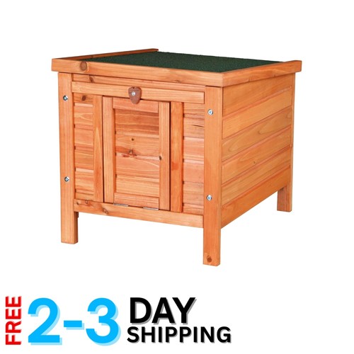 Compact & Weather-Resistant Wooden Hutch for Small Pets – Easy Access Design