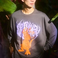 Digimon Adventure Greymon Long Sleeve T-Shirt Black Japan original New