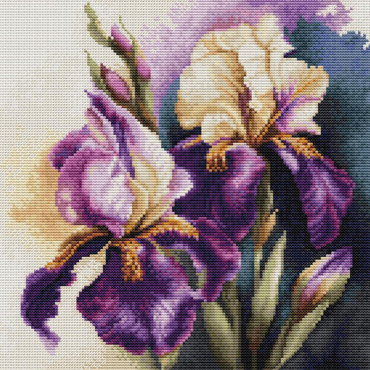 Luca-S counted cross stitch kit ""Iris Burgermeister"", 22x22cm, DIY