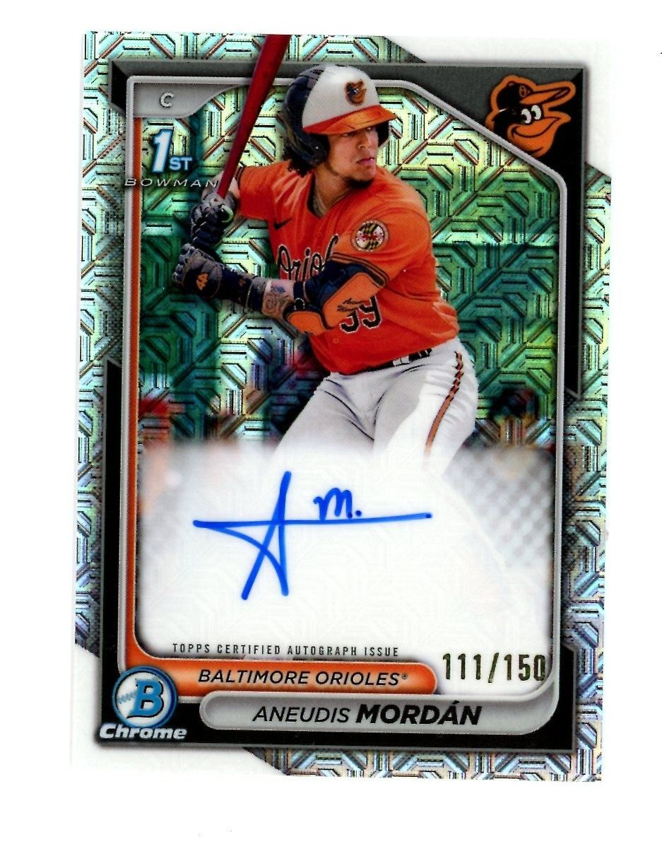 2024 Bowman Chrome 1st Aneudis Mordan /150 HTA Choice Auto #CPA-AMO Orioles