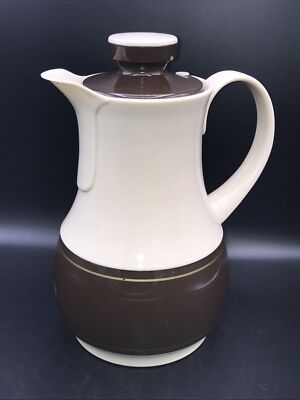 Vintage Thermos Ingried No. 570 Coffee Pot Made In West Germany Brown & Beige