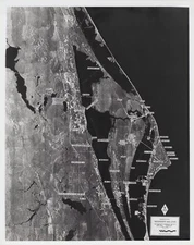 Merritt Island Aerial View Kennedy Space Center Map 1967 - Original NASA Photo