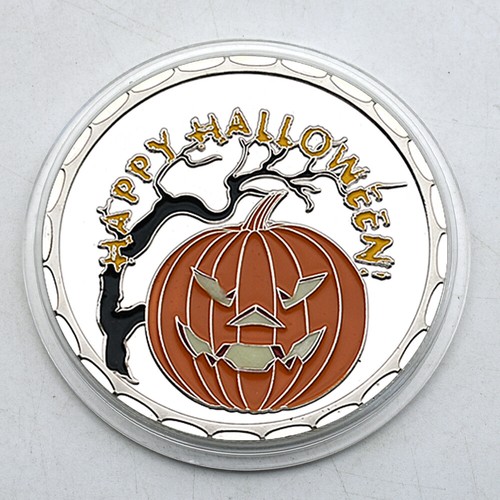 Feliz Halloween Moneda Conmemorativa Plateada Festival Regalo Coleccionar Medalla - Imagen 6 de 12