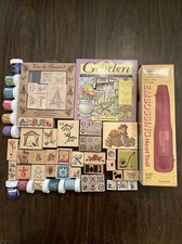 1990s Rubber Stamp Collection Lot Over 40 Items For Stamping  Embossing Used