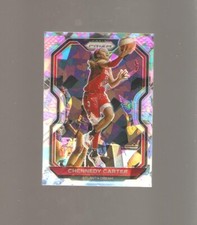 chennedy carter 2021 panini wnba rookie prizm cracked ice card,